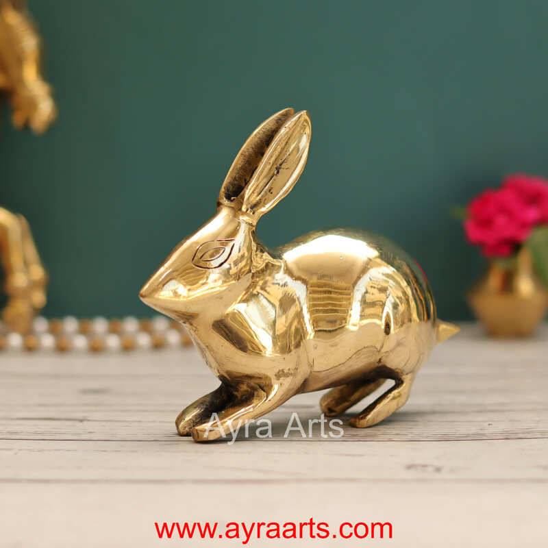 Brass Rabit Decor Idol - 4.8 Inch Height