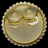 Small Round Tray Kumkum Gold Small Round Tray Kumkum Gold