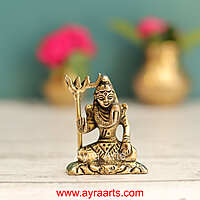 Brass Shiva Idol - 2 Inch Height