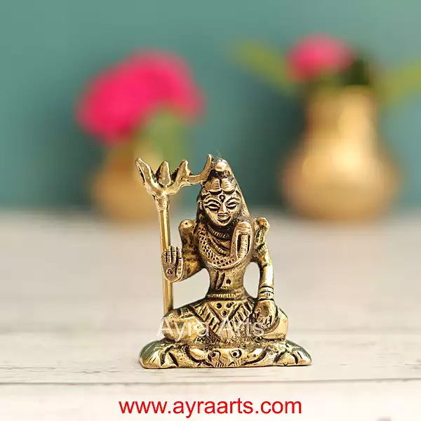 Brass Shiva Idol - 2 Inch Height