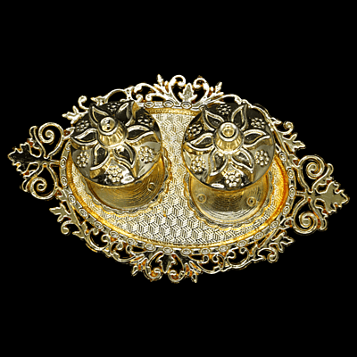 Small Oval Tray Kumkum Gold