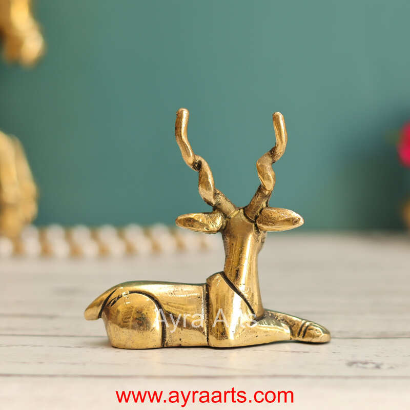 Brass Deer Decor Idol - 3.5 Inch Height