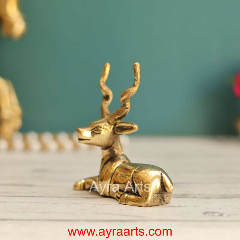 Brass Deer Decor Idol - 3.5 Inch Height