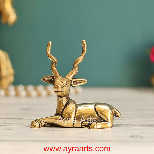 Brass Deer Decor Idol - 3.5 Inch Height