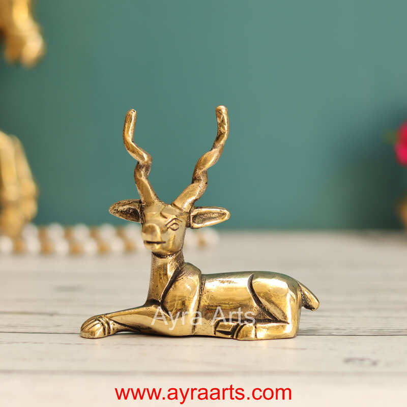Brass Deer Decor Idol - 3.5 Inch Height