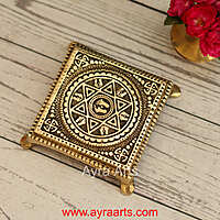 Brass Square Chowki - 4 Inch Length