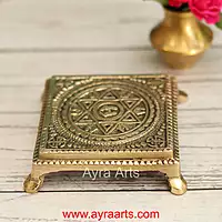 Brass Square Chowki - 4 Inch Length