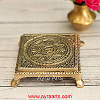 Brass Square Chowki - 4 Inch Length