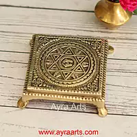 Brass Square Chowki - 4 Inch Length