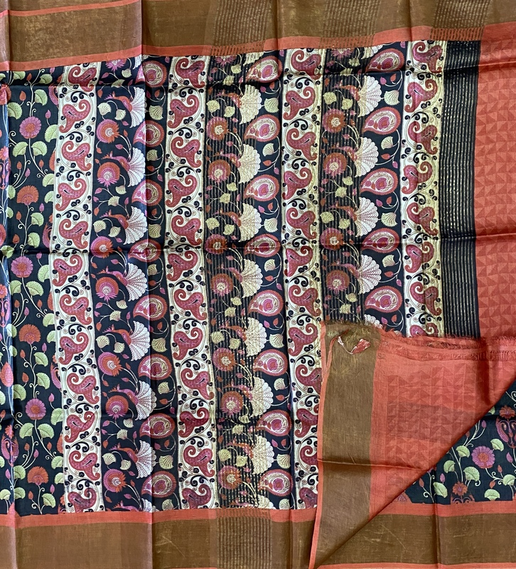 Anushka – Pure Tussar Saree (Kalamkari Style Design) 15211