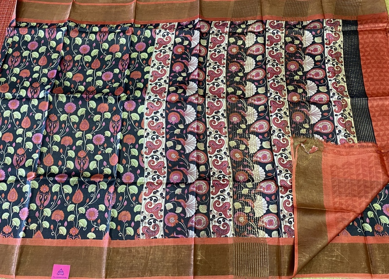 Anushka – Pure Tussar Saree (Kalamkari Style Design) 15211