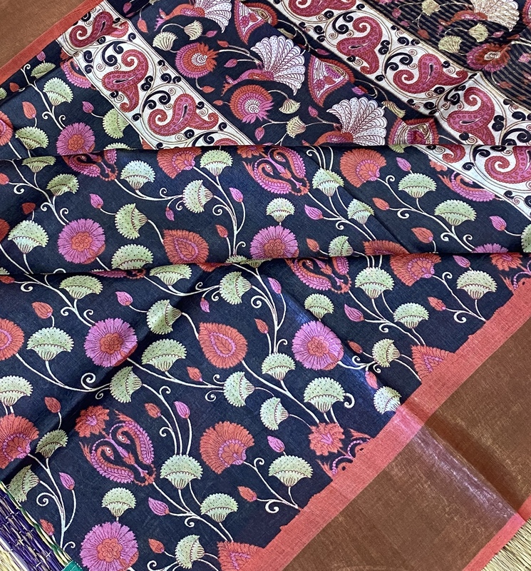 Anushka – Pure Tussar Saree (Kalamkari Style Design) 15211