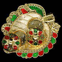 Leaf Red Gold Green Kumkum Dibbi Leaf Red Gold Green Kumkum Dibbi