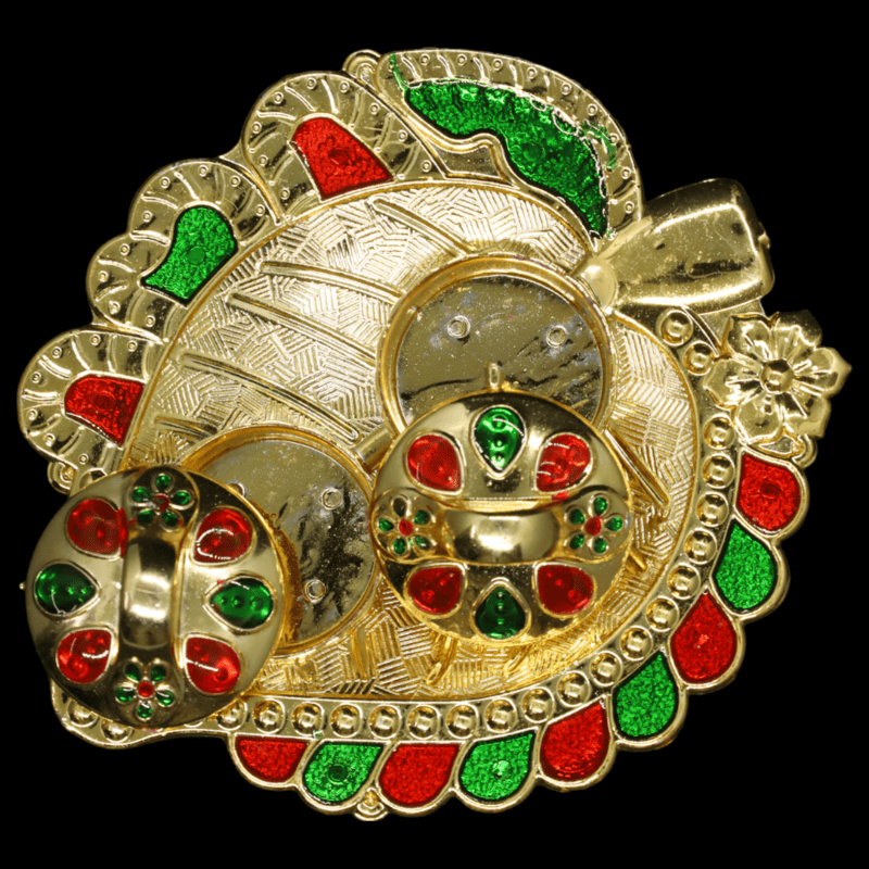 Leaf Red Gold Green Kumkum Dibbi Leaf Red Gold Green Kumkum Dibbi