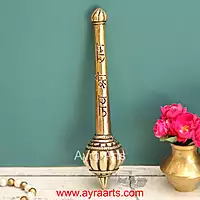 Jai Shri Ram Pure Brass Hanuman Ji Gada for Mandir Home Decor - 6.5 Inch Length