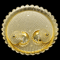 Gold Round Plate Kumkum Dibbi Big Gold Round Plate Kumkum Dibbi Big