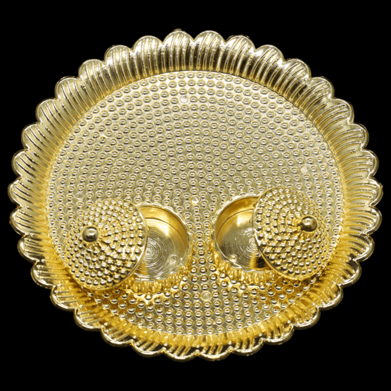 Gold Round Plate Kumkum Dibbi Big Gold Round Plate Kumkum Dibbi Big