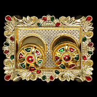 Rectangular Plate Kumkum Dibbi Set Rectangular Plate Kumkum Dibbi Set