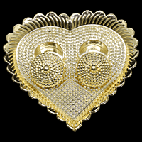 Gold Heart Plate Kumkum Dibbi Big Gold Heart Plate Kumkum Dibbi Big