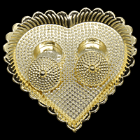 Gold Heart Plate Kumkum Dibbi Big Gold Heart Plate Kumkum Dibbi Big