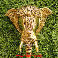 Brass Elephant Wall Hanging With Bell - 5.5 Inch Lenght