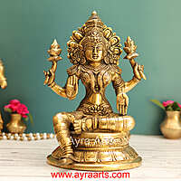 Brass Lakshmi Devi Idol - 10 Inch Height