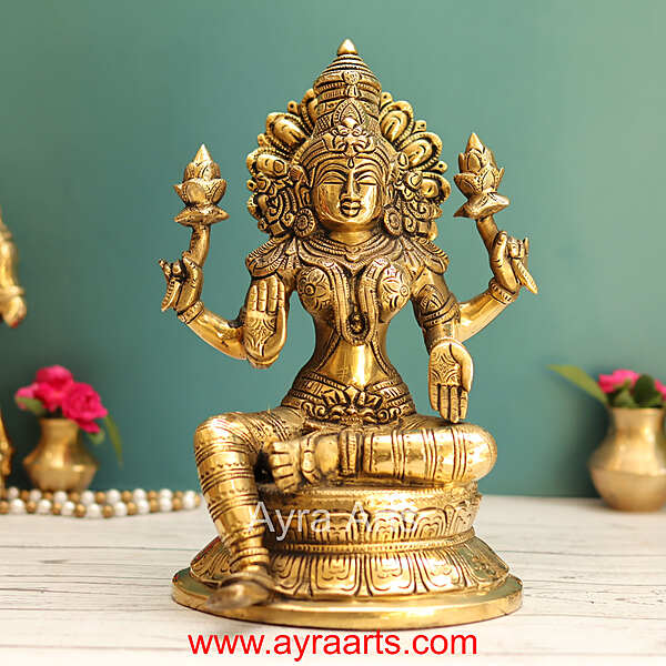 Brass Lakshmi Devi Idol - 10 Inch Height
