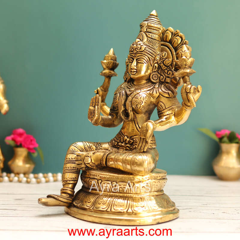 Brass Lakshmi Devi Idol - 10 Inch Height