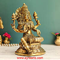Brass Lakshmi Devi Idol - 10 Inch Height