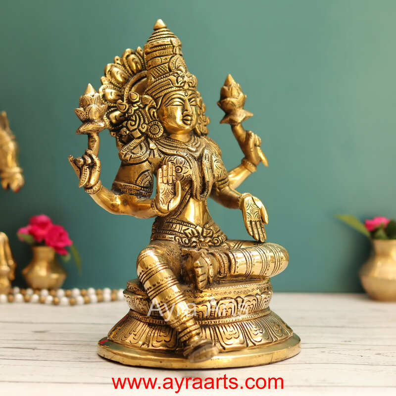 Brass Lakshmi Devi Idol - 10 Inch Height