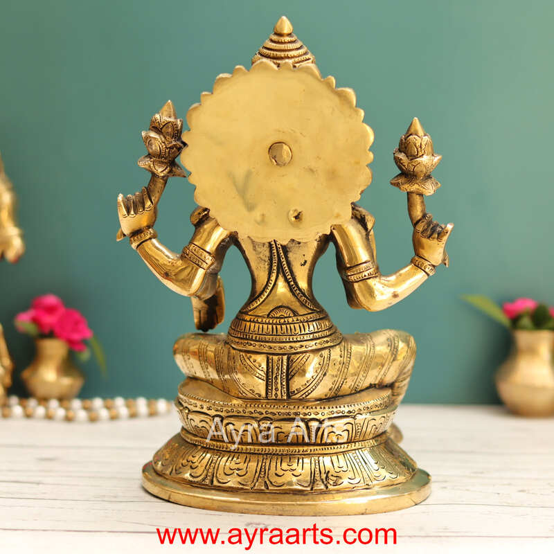 Brass Lakshmi Devi Idol - 10 Inch Height