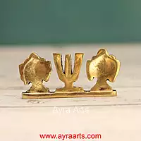 Brass Shank Chakra Namah Table Top Car Dashboard Decor - 2 Inch Height