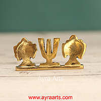Brass Shank Chakra Namah Table Top Car Dashboard Decor - 2 Inch Height