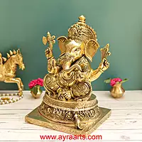 Asta Vinayaka Ganesh Idol In Brass - 13 Inch Height