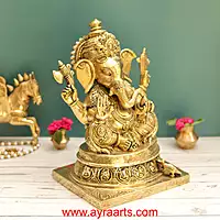 Asta Vinayaka Ganesh Idol In Brass - 13 Inch Height