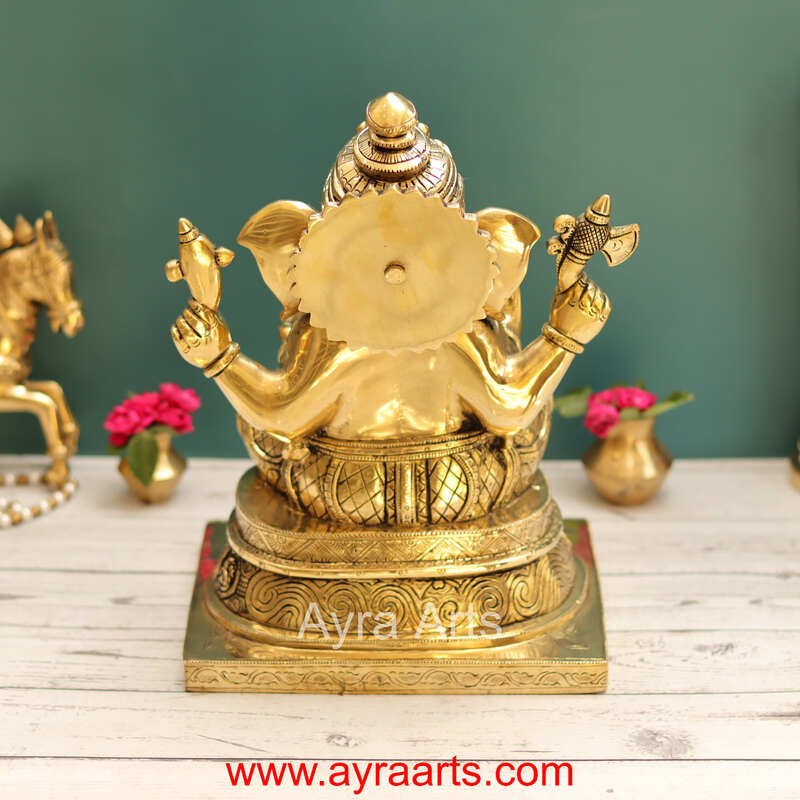 Asta Vinayaka Ganesh Idol In Brass - 13 Inch Height