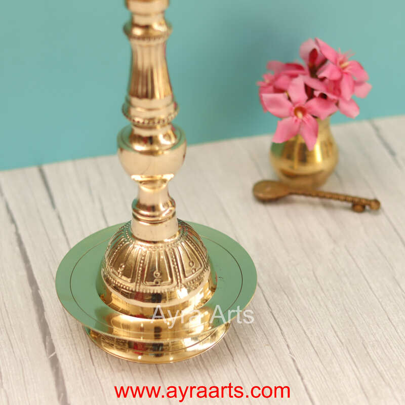 Traditional Brass Mayura Sammai Panchmukhi Peacock Deepak 5 Wick Oil Lamp