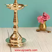 Traditional Brass Kerala Fancy Panchmukhi Peacock More Murga Deepak 5 Wicks Oil Lamp