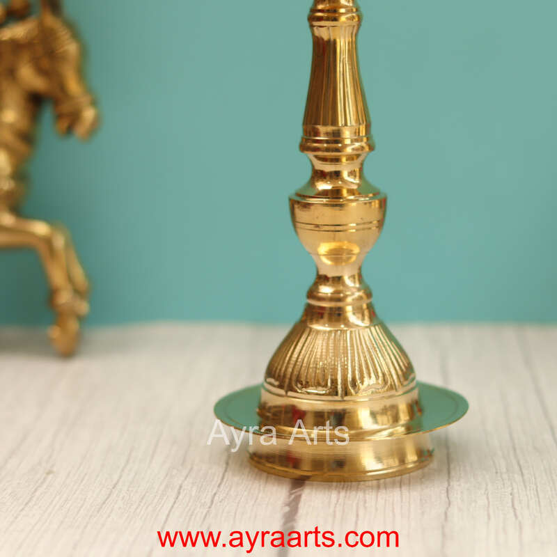 Traditional Brass Surya Deep Panchmukhi Peacock Deepak 5 Wick Oil Lamp