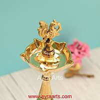 Traditional Brass Surya Deep Panchmukhi Peacock Deepak 5 Wick Oil Lamp