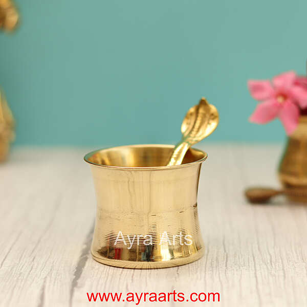 Pure Brass Panchapatra Punchpatra - 2 Inch Height