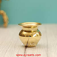 Pure Brass Small Mini Pooja Kalash Lota Jal Patra - 2.2 inch Height