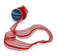 Turquoise Blue Sheer ribbon with Satin Stripe