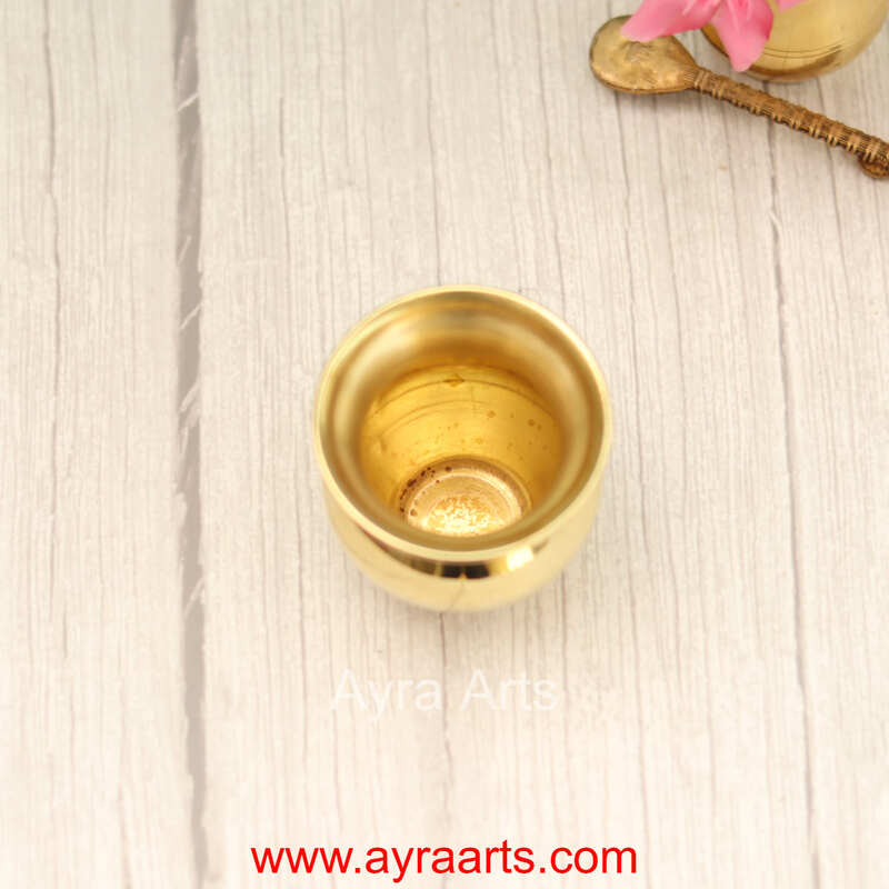 Pure Brass Small Mini Pooja Kalash Lota Jal Patra - 2.2 inch Height