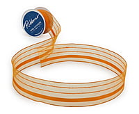 Turquoise Blue Sheer ribbon with Satin Stripe