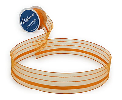 Turquoise Blue Sheer ribbon with Satin Stripe