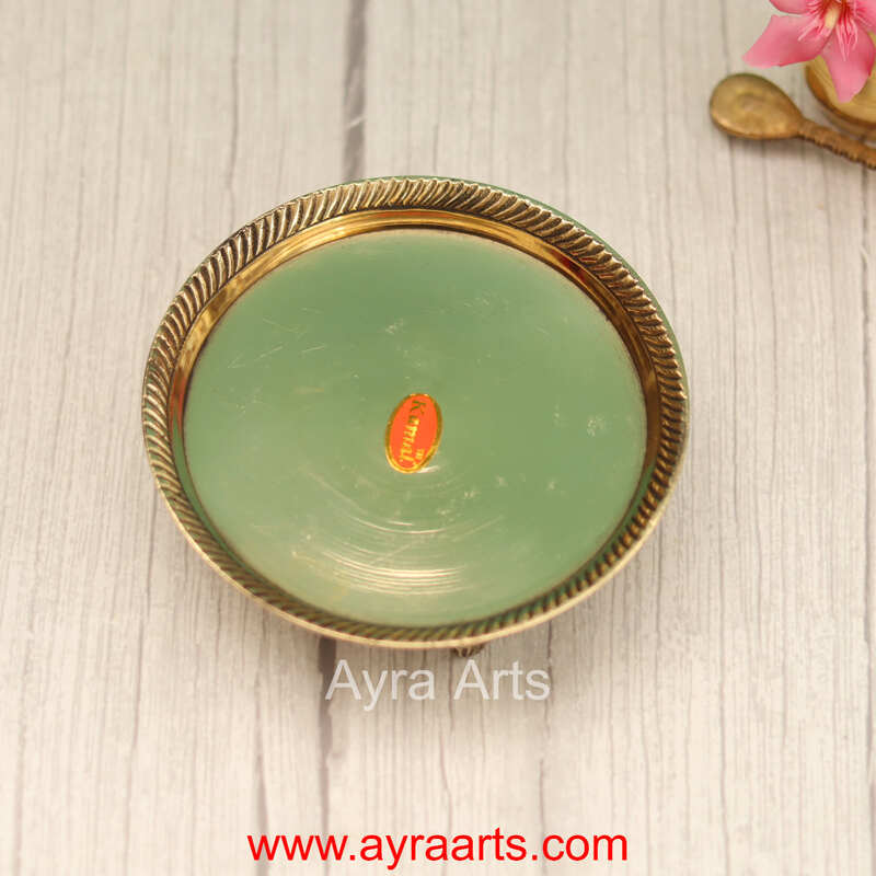 Brass Pin Tray Plain Decorative Mukkali Pooja Thali for Home & Mandir Decor