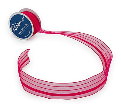 Turquoise Blue Sheer ribbon with Satin Stripe