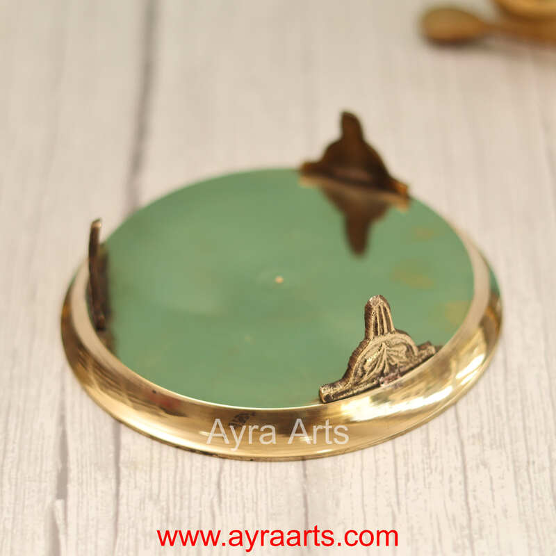Brass Pin Tray Plain Decorative Mukkali Pooja Thali for Home & Mandir Decor