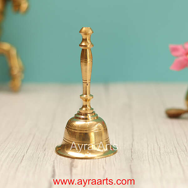 Brass Bell for Pooja Mandir - 3.5 Inch Height